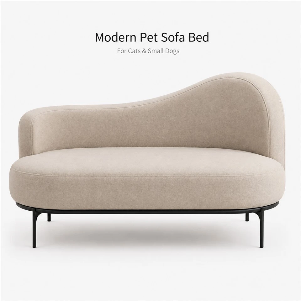 Gwely Soffa Anifeiliaid Anwes Crwm Modern