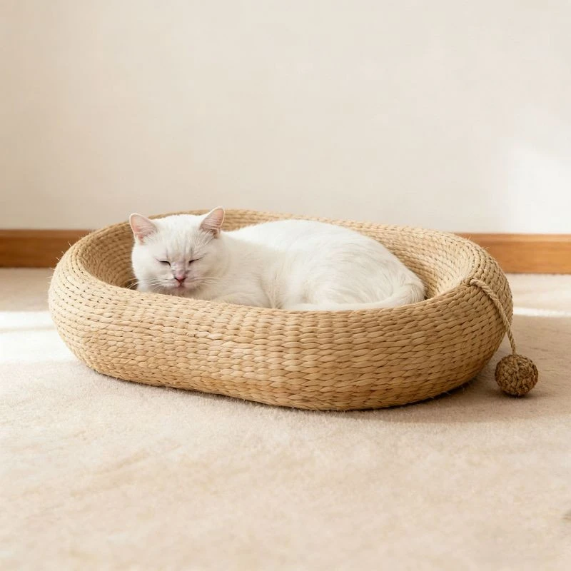Natural Sisal Integrated Cat Bed With Toy Rope & Scratching Board/pet Bed best