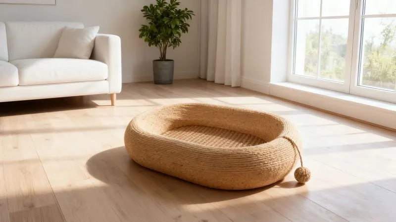 Natural Sisal Integrated Cat Bed With Toy Rope & Scratching Board/pet Bed suppliers